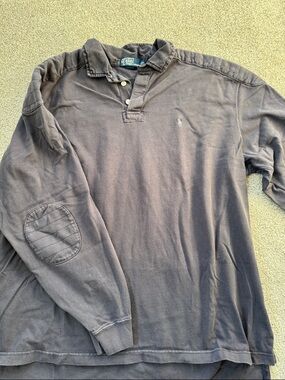 Polo by Ralph Lauren Men's Long Sleeve Rugby Polo Shirt - Faded Navy